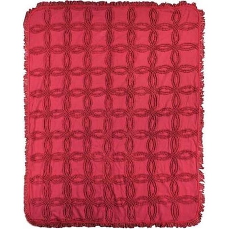 Manual Woodworkers & Weavers 50 x 60 in. Tufted Cotton Throw Blankets Red