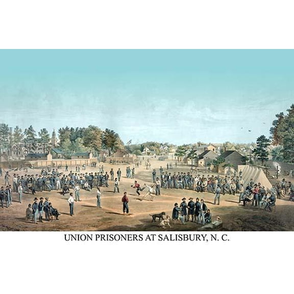 Union prisoners at Salisbury, N.C.- Fine Art Canvas Print (20" x 30")