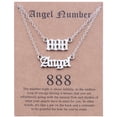 thumbnail image 1 of TopLLC Colliers & Pendentifs 2 Pcs Collier Ange Anglais & Chiffres Bijoux pour Femmes Plaqué Acier Inoxydable un Collier, 1 of 1