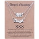 thumbnail image 1 of Collar para mujer, joyería para mujer, 2 piezas de collar de ángel y número inglés antiguo, joyería numerológica para mujer, chapado en acero inoxidable., 1 of 3