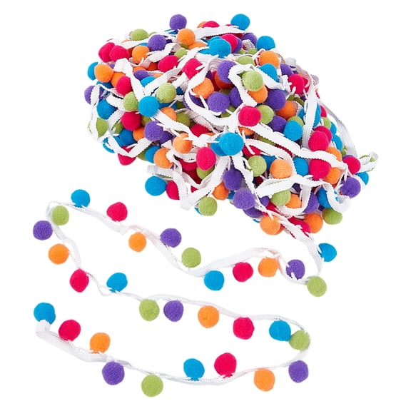 14.22 Yard Pom Pom Trim 7/8 Inch Ball Fringe Trim Ribbon Colorful Sewing Accessory