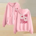 thumbnail image 2 of BiZtdJrK Women's Full Zip Sweatshirts Jackets with Pockets Casual Drawstring Long Sleeve Hoodies Fashion Floral Printed Hooded Jackets Fall Winter Clothes Today's Sales Pink XL, 2 of 4