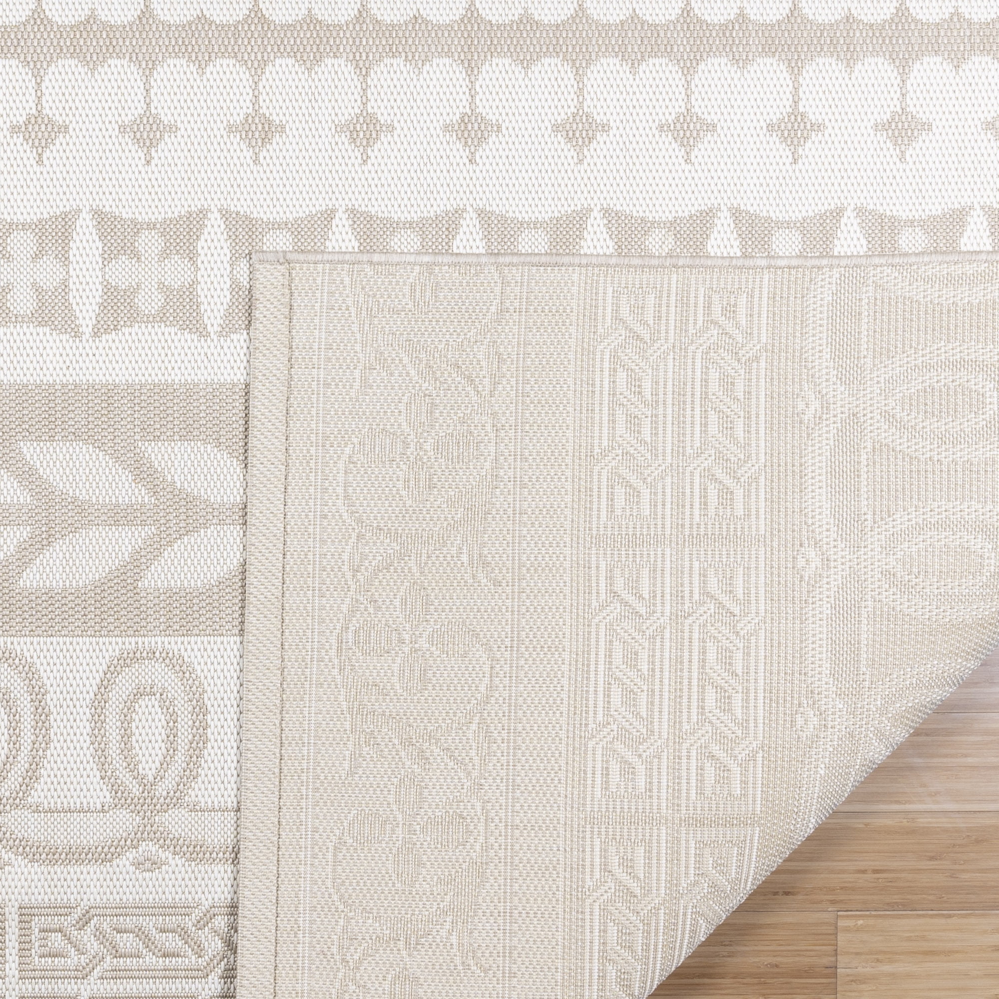 Gertmenian Paseo Burke Stripe Bohemian Striped Cream/Beige Outdoor Area Rug, 6x9