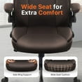 thumbnail image 5 of CQAOE Ergonomic Office Desk Gaming Computer Chair Executive High Back Support Flip-up Arms Adjustable Height Swivel Rolling Wheels Comfy PU Leather for Home (Brown), 5 of 18