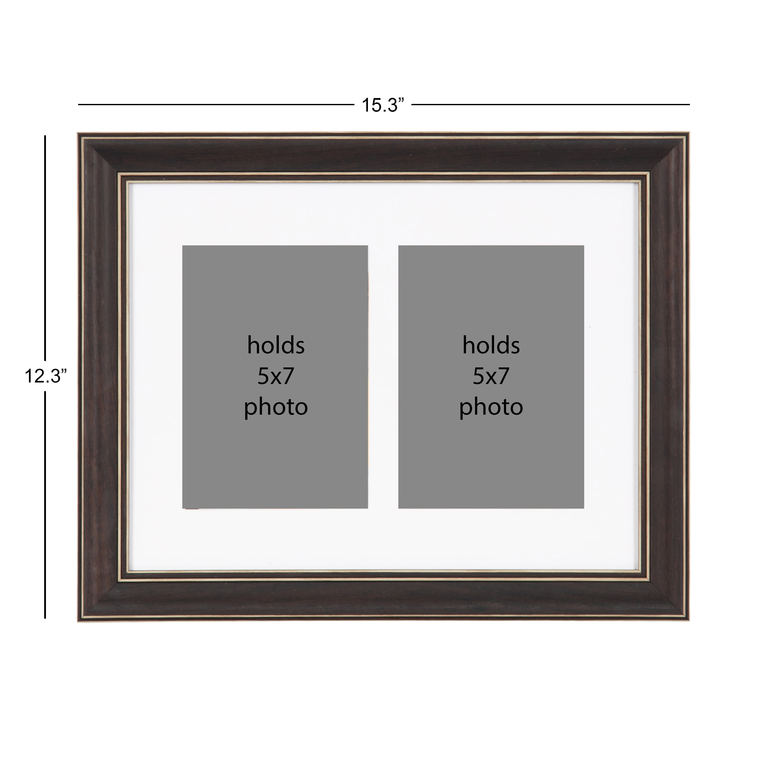 DesignOvation 2 Opening Brown Bagnell Collage Picture Frame