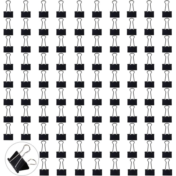 Paquete de 240 mini clips para carpetas, clips negros para carpetas, clips de papel pequeños de 15 mm, 5/8 pulgadas. Clips de oficina de tamaño micro para el hogar, la escuela, la oficina y los negoci