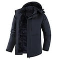 thumbnail image 2 of Letdown Mens Jackets, Hooded - Insulated Detachable Liner Windproof Cold Jacket Casual Thickened Fleece Zipper Up Lightweight Jacket for Men, 2 of 8