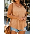 thumbnail image 4 of Plus Size Women Solid Color Sleeveless Casual Tank Tops Crew Neck Simple Camisole 5XL, 4 of 7