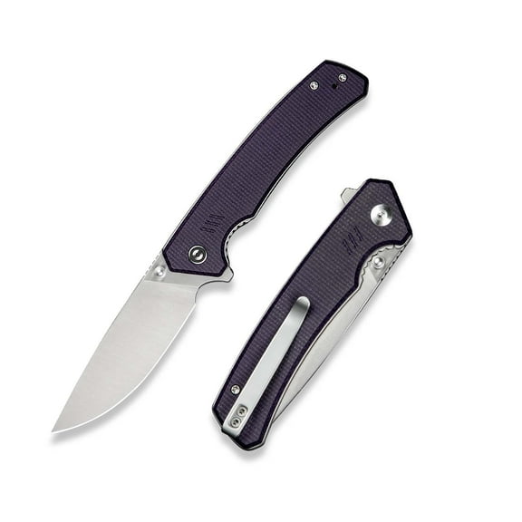 CIVIVI Merit Pocket Knife, Folding Knife with 3.28" 14C28N Blade Micarta Handle, Lightweight Knife with Reversible Pocket Clip for Camping Hiking Indoor & Outdoor, C24012-3, Purple