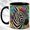 Black, variant on Colorful Mane Zebra Coffee Mug, Floral Animal Mug, Ceramic 11 oz