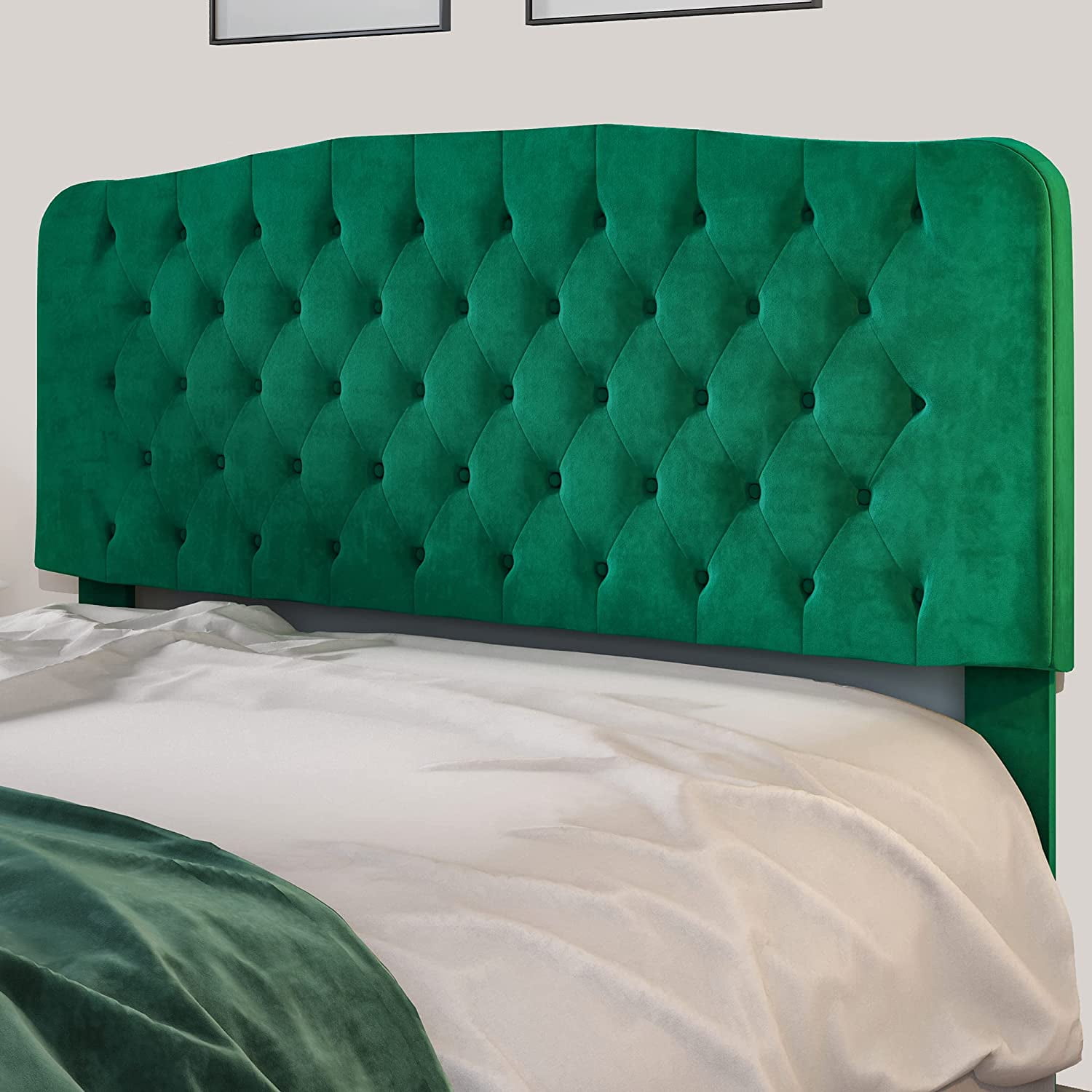 YINTATECH Upholstered Headboard, Velvet Tufted Upholstered Queen