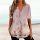 thumbnail image 1 of ICHUANYI Clearance Womens Summer Tops V Neck T Shirts Printed Tops Button Loose Casual Tshirts(Purple, M) ICHUANYI WER2023080915062, 1 of 5