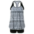 thumbnail image 4 of Gibobby Conjunto de Bañador Sexy Trajes de baño Tankini de dos piezas T Back Blouson Swim Tops con pantalones cortos para niños Trajes de baño para mujer(Blanco,XL), 4 of 5