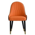 thumbnail image 4 of Magic Home Set of 2 Modern PU Leather Dining Chairs Orange&Coffee, 4 of 5
