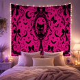 thumbnail image 2 of Pink Cat and Cauldron Tapestry, 2 of 7