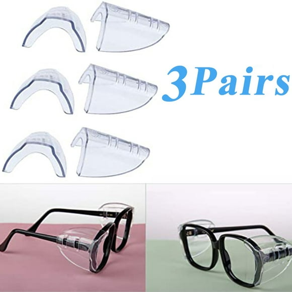 Fiudx Pares de Protectores para Gafas, Protección Lateral Suave de Tpu, Ligeros y Cómodos, Ajuste Universal para Todo Tipo de Gafas, Fácil Instalación, Protección Ocular, Talla M/L, 9 G Por Par