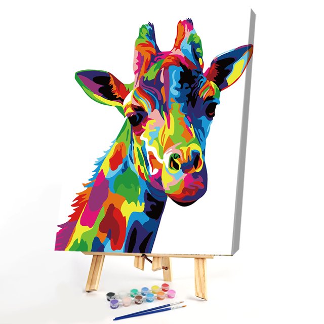 Kit de pintura por números sin marco DIY Color jirafa lienzo pintado a mano ilustraciones Likrtyny decoración de arte