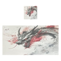 Qxltty Black and Red Dragon Bath and Hand Towel Set 100% Cotton Towels for Bathroom Soft Durable and Absorbent