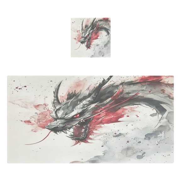 Qxltty Black and Red Dragon Bath and Hand Towel Set 100% Cotton Towels for Bathroom Soft Durable and Absorbent