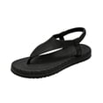 thumbnail image 3 of Domzle Womens Flat Sandals Arch Support Dressy Elastic Slingback Slip On Comfortable Cushioned Summer Walking Work Shoes, Flip Flops Black 9 Wide, 3 of 6