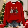 thumbnail image 4 of Craaazy Christmas Sweaters for Women Crew Neck Long Sleeve Shirts Xmas Holiday Warm Tops Gifts, 4 of 5