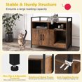 thumbnail image 5 of Demi Bonn 35" Hidden Cat Litter Box Enclosure Furniture, Cat Washroom with Cat Scratcher, 2-Door Cat House, Metal Frame, Wooden Litter Box Furniture, Brown, 5 of 8