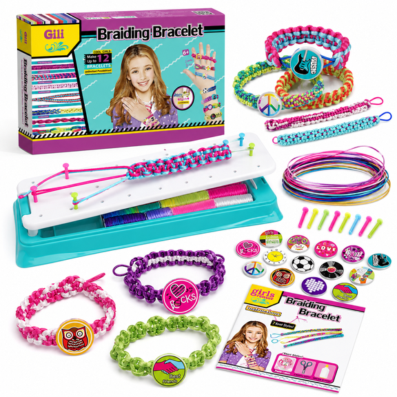 Friendship Bracelet Making Kit for Girls,DIY Craft Kits Toys for 8-10 Years Old Jewelry Maker Kids.Favored Birthday Christmas Gifts for Ages 6-12yr.Party Supply and Travel Activities