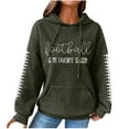 thumbnail image 3 of DDAPJ pyju Womens Football Mama Hoodie Funny Letter Graphic Hooded Sweatshirt Waffle Knit Casual Hoodies Football Season Game Day Sweatshirts Gifts for Football Lover Green L, 3 of 4