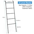 thumbnail image 6 of Blanket Ladder 5 Tier Metal Blanket Holder Towel Rack for Bathroom Laundry Room,Black, 6 of 9