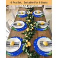 thumbnail image 4 of 15 Inch Round Placemats Set of 6, Christmas Tree Non Slip Heat Insulation PP Table Mats, Winter Snowflakes Xmas Pine Tree Blue Washable Place Mats for Kitchen Dining Party Table Decor, 4 of 7