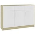 thumbnail image 6 of Canddidliike Modern Sideboard Buffet Server, Kitchen Cabinet Storage Unit with 3 Doors and 3 Drawers - Wood Color and White, 6 of 7