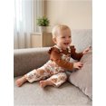 thumbnail image 4 of RUINIXCW Baby Girl Outfit, Long Sleeve Romper with Floral Overall Pants Fall Outfit Clothing Set, 4 of 9