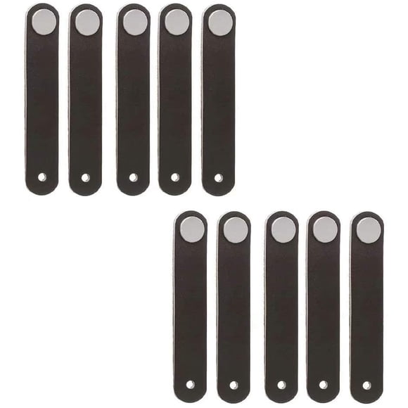 10 Pcs Boutons de Porte en Cuir Rétro / Poignées / pour Armoire Armoire Mallette Valise Armoire à Vin Boîte Cadeau Boîte à Chaussures Meubles Matériel, Noir