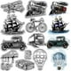 thumbnail image 1 of Sellos transparentes para vehículos: aviones, trenes, barcos, bicicletas, coches, globos aerostáticos. Sellos de silicona transparentes de estilo vintage., 1 of 9