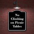 thumbnail image 2 of No Climbing on Picnic Tables BLACK Aluminum Composite Sign 20''x24'', 2 of 9