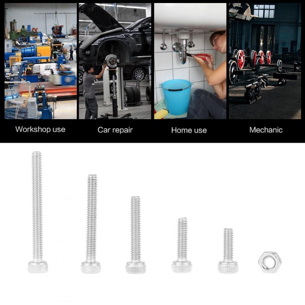 Kit surtido Bling Bling de 210 tornillos y tuercas de acero inoxidable 304 M2 con caja
