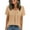 Khaki, variant on Women's Crew Neck Tops with Pleats Short Sleeve Dressy Casual Blouses Summer Solid Color T-shirts Loose Fit (XL, Brown)