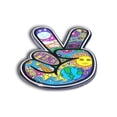 thumbnail image 2 of Dan Morris Peace Fingers Pin - Peace Hand Double Butterfly Backings Enamel Lapel Pin - 5cmx2.5cm, 2 of 7