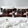 thumbnail image 5 of Brown Cowhide Duvet Cover Full Patchwork Cow Print Bedding Set For Adult Women Men Wild Animal Skin Bed Sets Farmhouse Decoration Comforter Cover Rustic Western Quilt Cover Cabin Bedroom Decor, 5 of 6