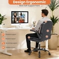 thumbnail image 5 of Fantasylab Executive Ergonomic 300LBS PU Leather Home Office Desk Chair, Computer Desk Chair with Adjustable Armrest,GREY, 5 of 10