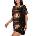 thumbnail image 5 of Sigee Animal Cat for Sleepwear Casual Pjs with Pockets Women's Pajamas Sets Shorts 2 Piece Short Sleeve Lounge Sets 3X-Large, 5 of 9