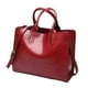 thumbnail image 2 of Bolso de cuero para mujer Yuyangstore Gran capacidad Cierre de cremallera Tote rojo, 2 of 8
