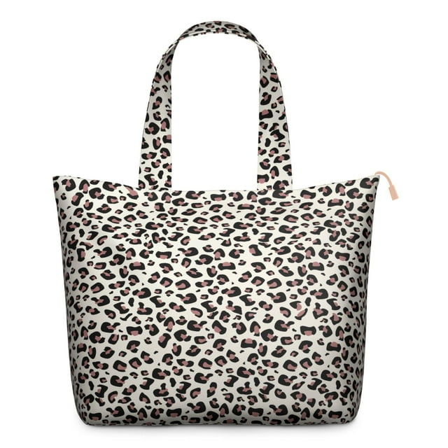 Cheetah Print Travel Tote Bag Weekender Featuring Romantic Leopard Pattern, Classic Animal Design, Large Capacity for Stylish Trips