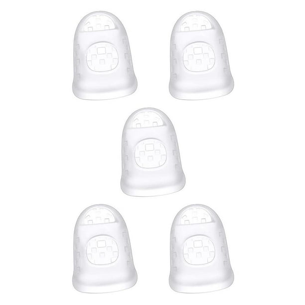 Sidaley Protectores de silicona para dedos de guitarra, púas protectoras antideslizantes, instrumentos musicales reutilizables no alergénicos, XL transparente 5piezas