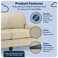 thumbnail image 3 of Serta Copenhagen 78" Rolled Arm Sofa, Easy Care Polyester, Loveseat or Couch for Small Spaces, Tan, 3 of 16