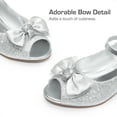 thumbnail image 2 of BURUDANI Girls’ Princess Dress Shoes with Bow & Flower, Low Heel Flats for Weddings, Parties, Little/Big Kids, 2 of 5