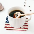 thumbnail image 5 of KLL Drink Coasters Set Square of 4,PU Leather Absorbent Coasters Set Decorative Coffee Cup Coasters Housewarming Gift for Home Decor-Vintage American Flag, 5 of 5