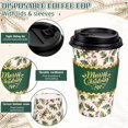 thumbnail image 3 of missunny-50Pcs Christmas Disposable Coffee Cups with Lids and Sleeves Xmas Holly Berry Paper Drinking Cup for Winter Holiday Party Supplies, 3 of 5