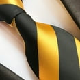 thumbnail image 3 of MENDENG Ties for Men Black and Gold Striped Formal Men's Neckties Business Woven Jacquard Tie, 3 of 6