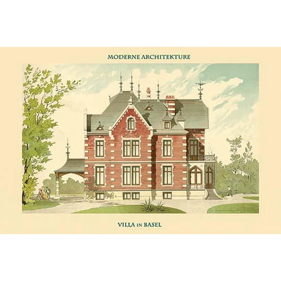 Villa in Basel, Basle - Switzerland-Fine Art Canvas Print (20" x 30")